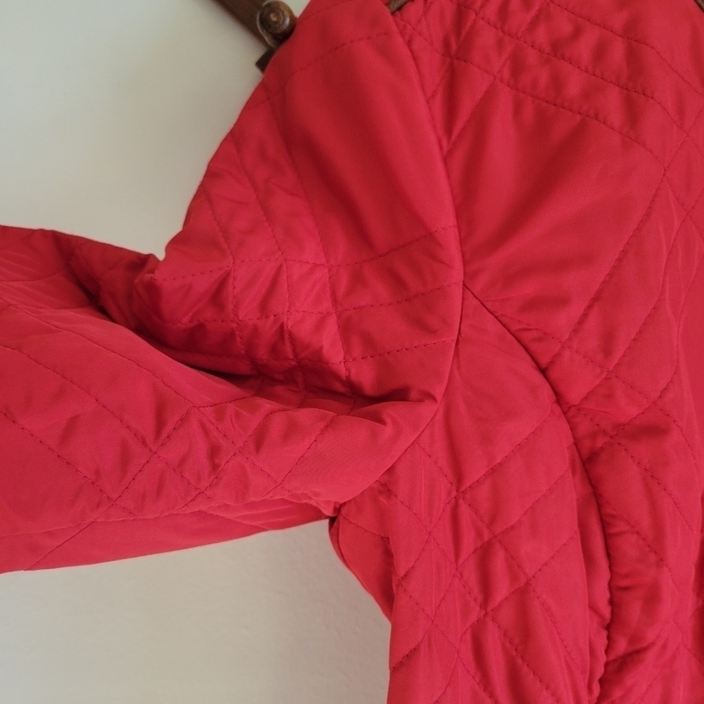 Charter Club Quilted Blazer Jacket Red Gold Decal Small S - Picture 4 of 8